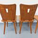 Set of 4 vintage brutalist wooden chairs from the 60s