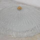 Vintage Italian Transparent Murano Glass Flush Mount Light