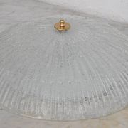 Vintage Italian Transparent Murano Glass Flush Mount Light