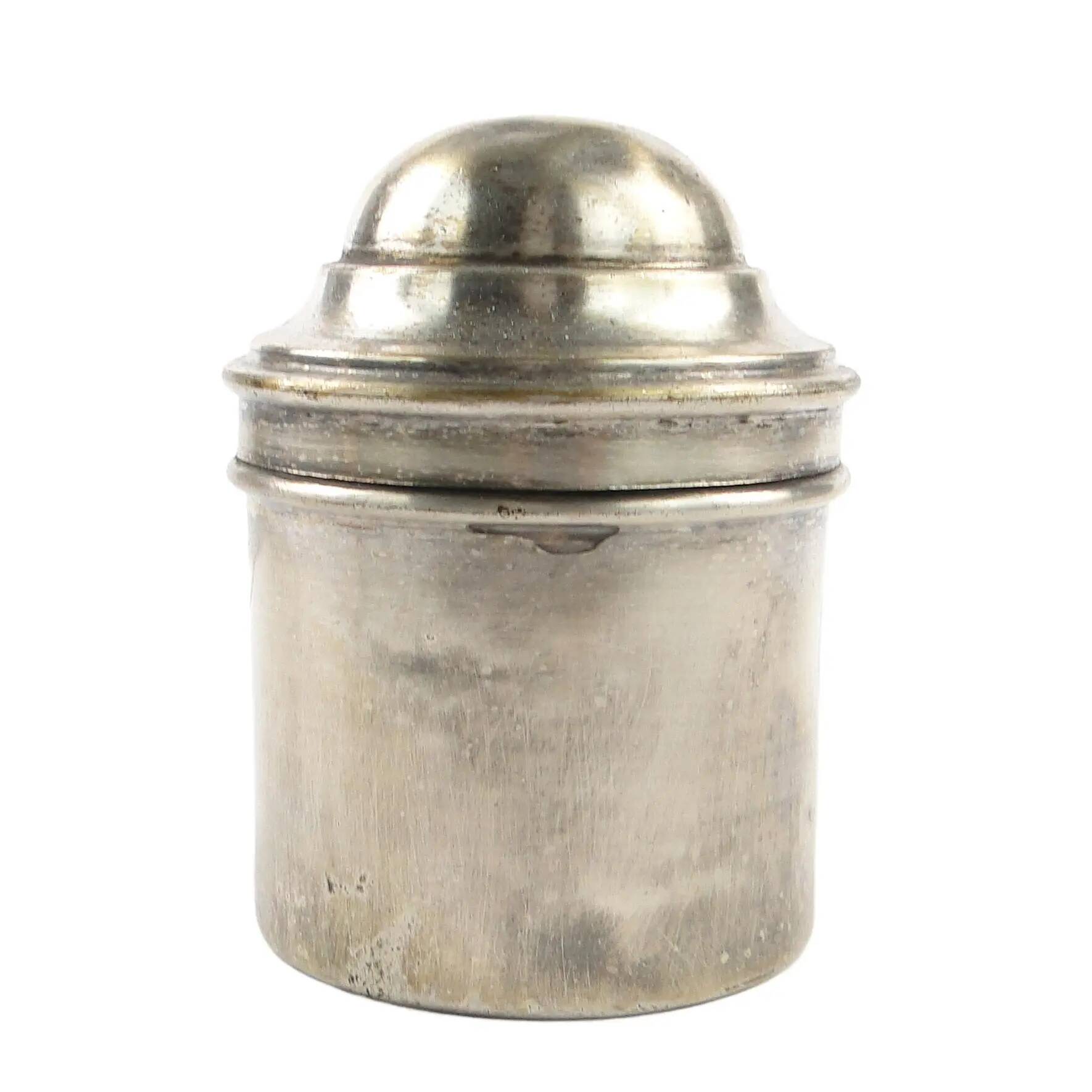Eclectic pill box, silver-plated brass, Bronowski, Poland, 19th century