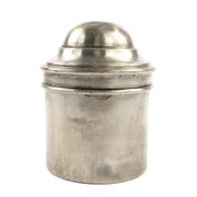 Eclectic pill box, silver-plated brass, Bronowski, Poland, 19th century