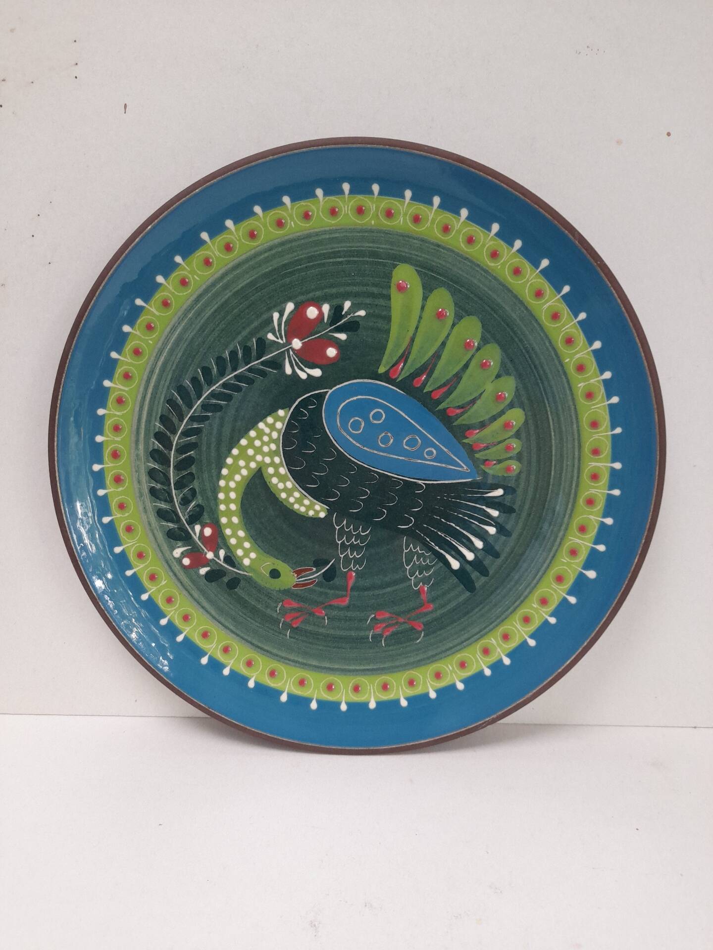 Wall plate folk bird