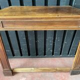 Front or frame or facade of fireplace of the nineteenth century in walnut wood carved by hand.