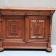 Double body late 19th century in oak and colored stained glass