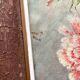 Antique oil painting on cardboard, bouquet of carnations, signed and dated 1899