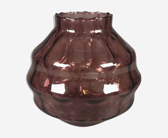 Vase art déco prune en verre trempé - Fabrique Verextrafort - Belgique -  années 30 - french vintage | Selency