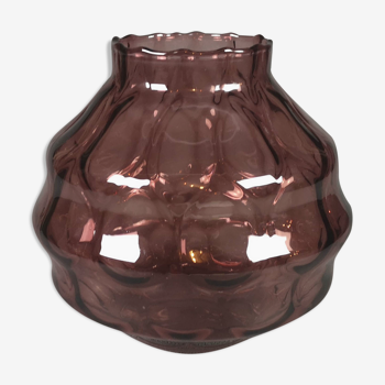 Vase art déco prune en verre trempé - Fabrique Verextrafort - Belgique - années 30 - french vintage