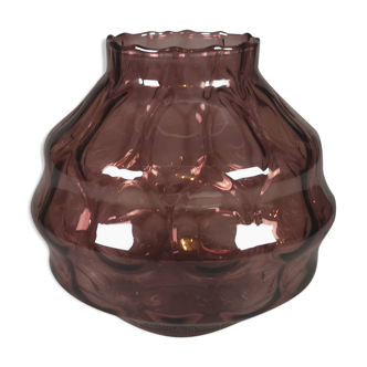 Art deco plum vase in tempered glass - Fabrique Verextrafort - Belgium - 30s - french vintage
