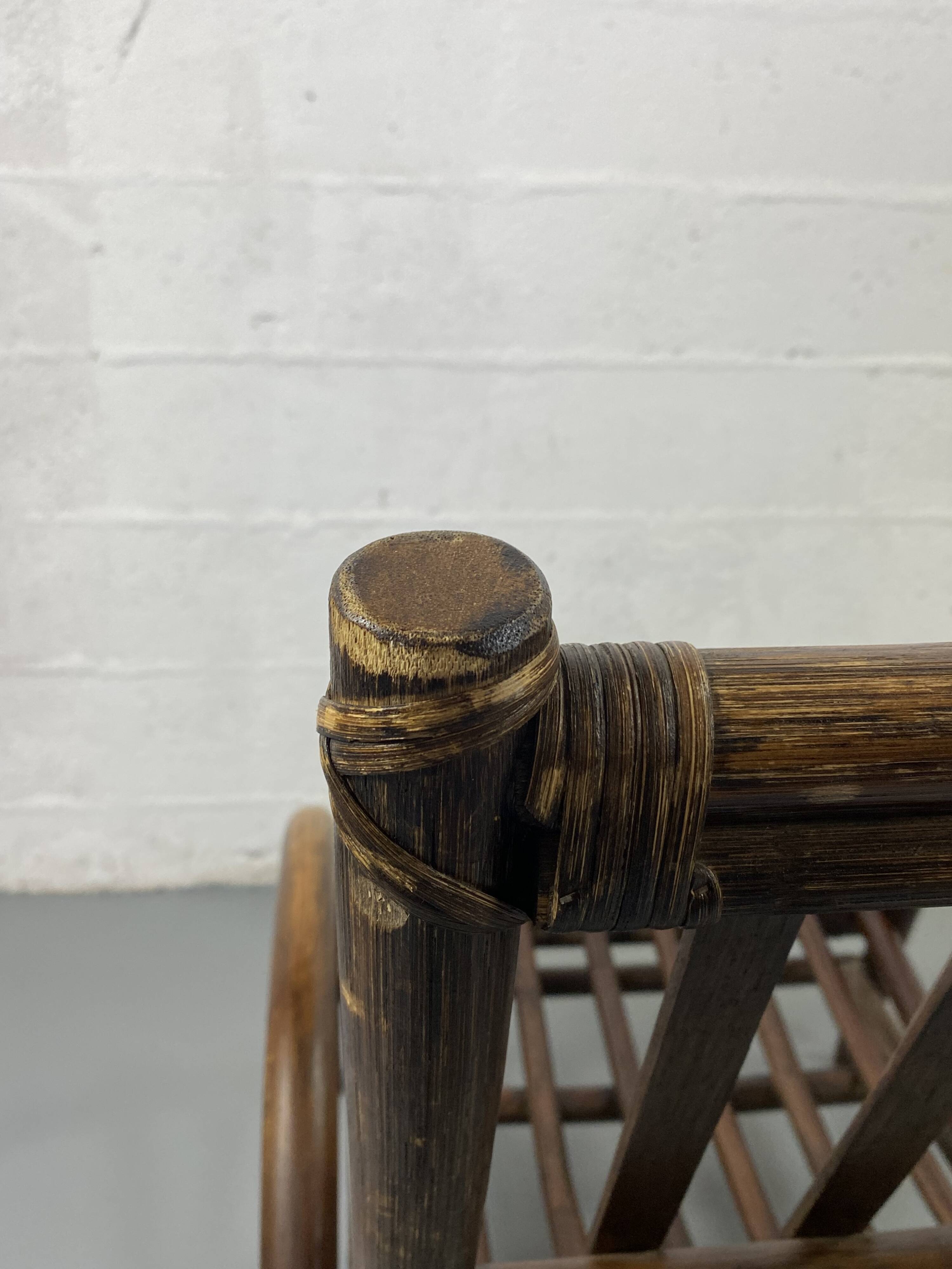 Rattan and bamboo armchair