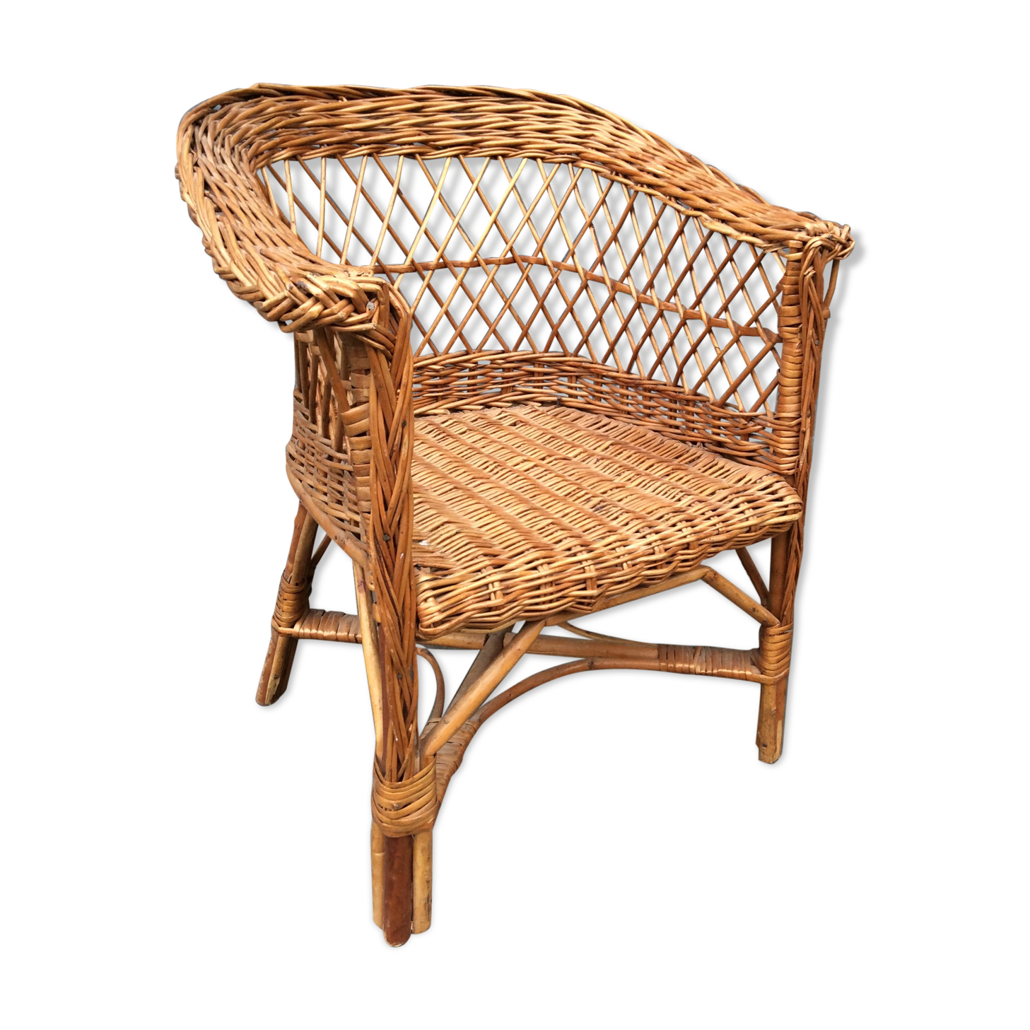 Child rattan chair from the 60s and 70s
