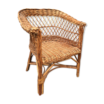 Chaise enfant en rotin des années 60-70