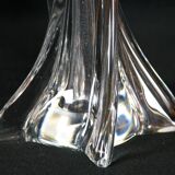 Twisted crystal glass bedside lamps, mid-century France - a pair