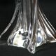 Twisted crystal glass bedside lamps, mid-century France - a pair