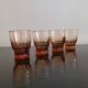 Série de 4 verres à eau des années 30 rose fumé