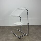 "L'Adap-Table" modular serving trolley in perforated metal and chrome