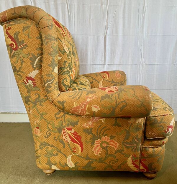Fauteuil a oreilles vintage, marque burov, annees 90
