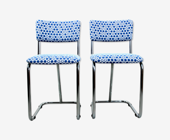 Chaises tubulaires de salle à manger de Chrome