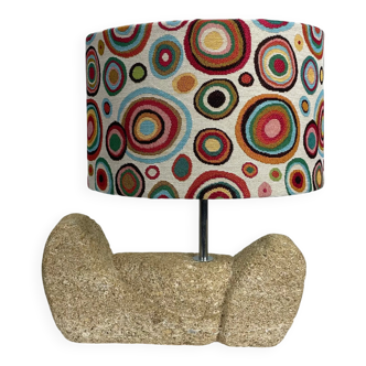 1960s organic French stone table lamp