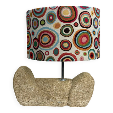 1960s organic French stone table lamp