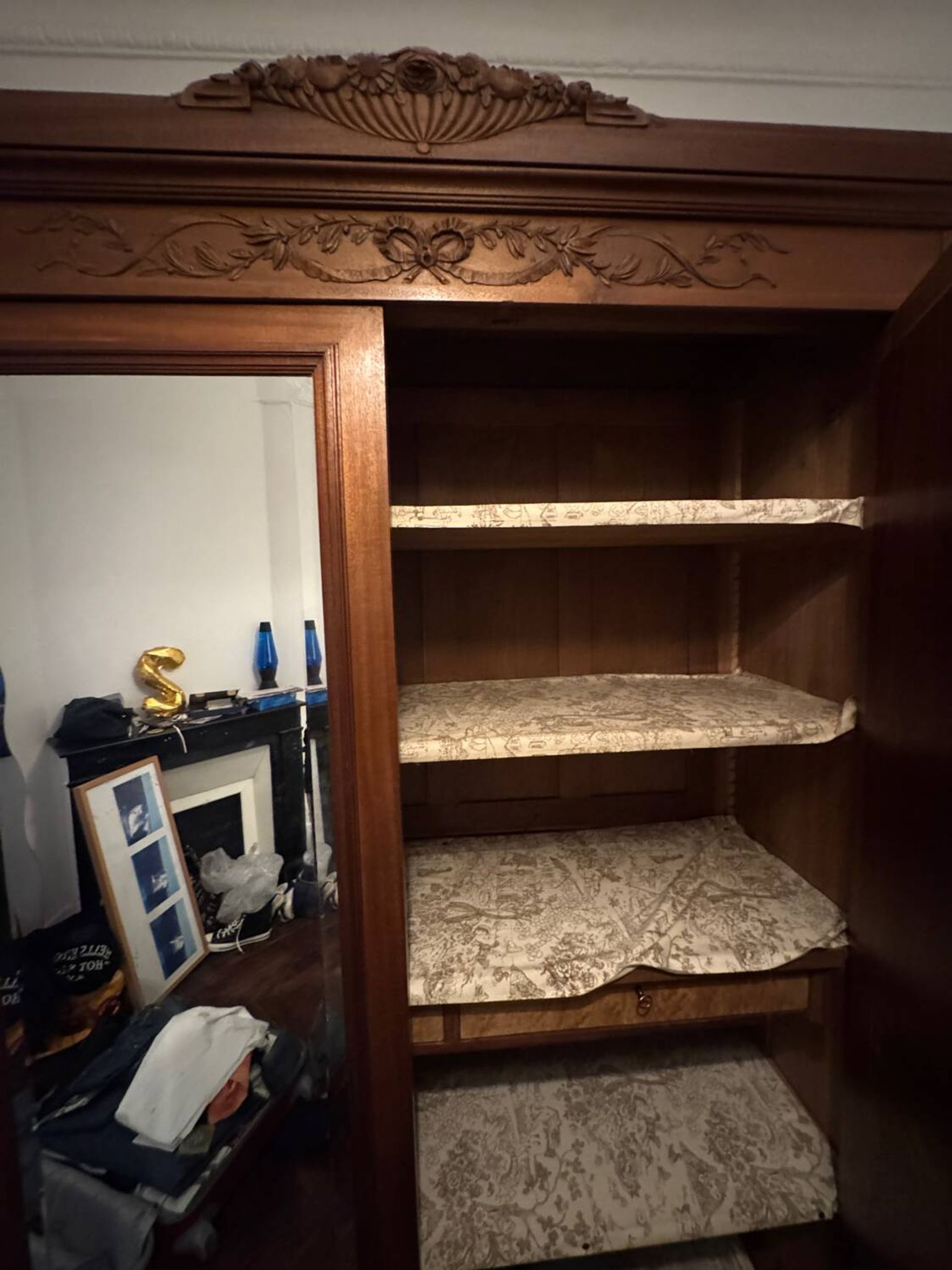 Raw wood wardrobe woodwork