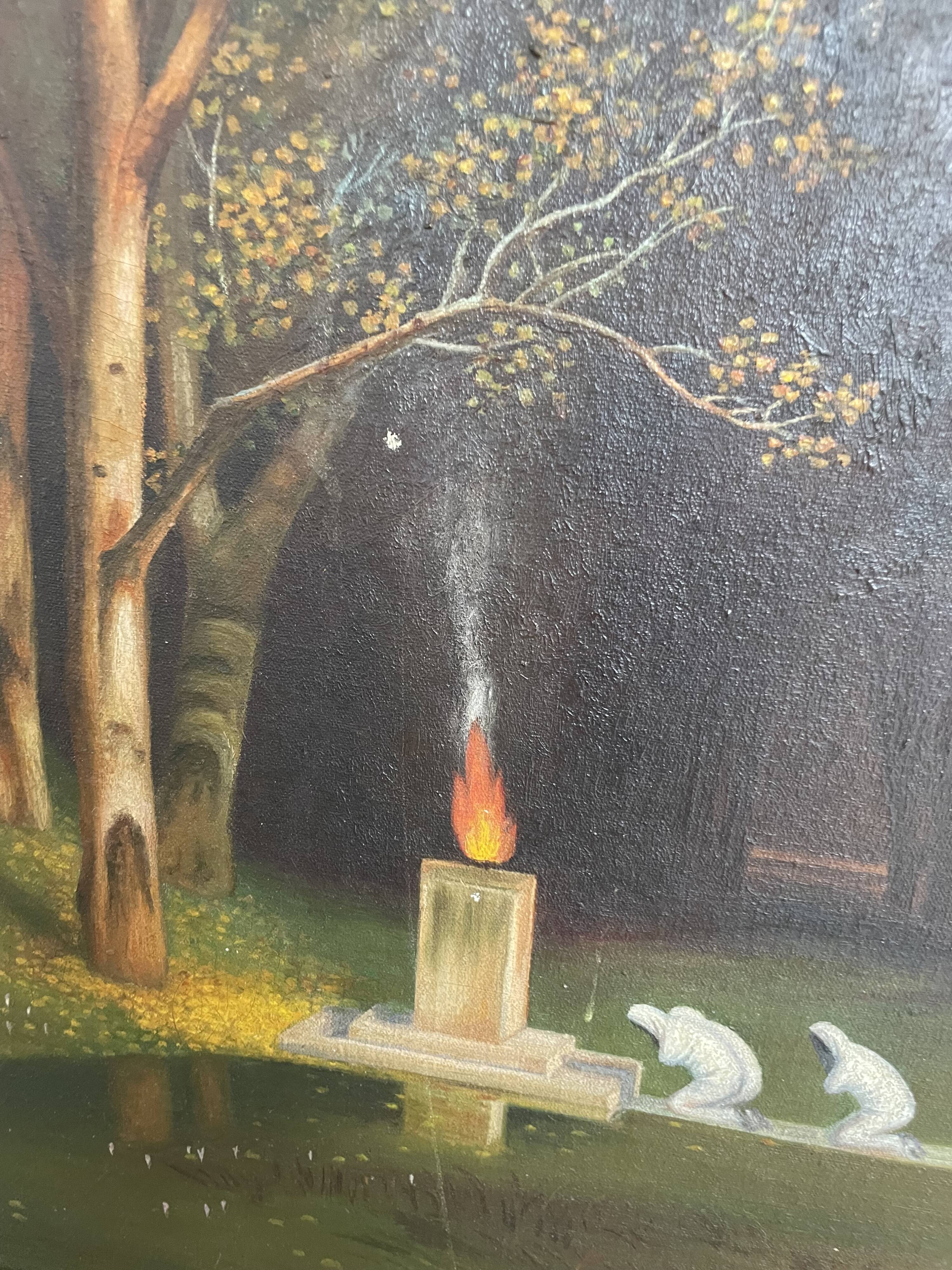 Oil on canvas The Sacred Grove