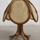 Lotus flower bedside lamp in skin and rattan from the 60s/70s