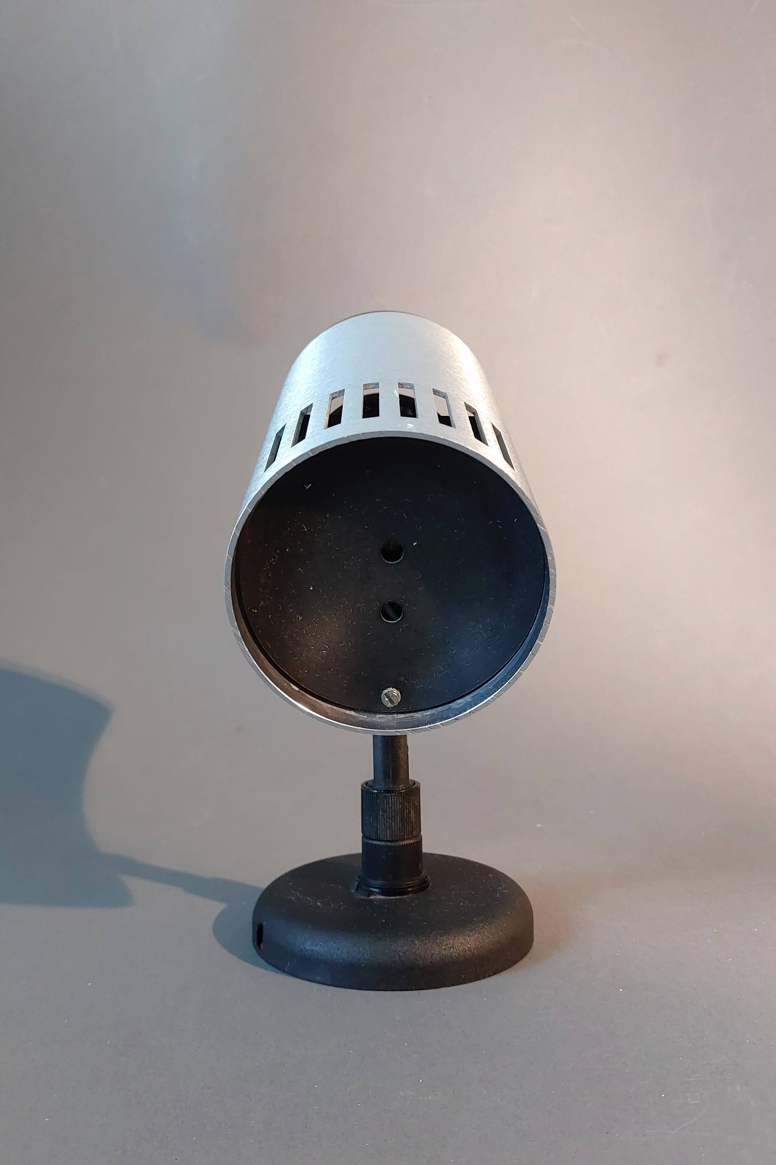 Adjustable brushed aluminum wall lamp by Lita, France 1960/1970.