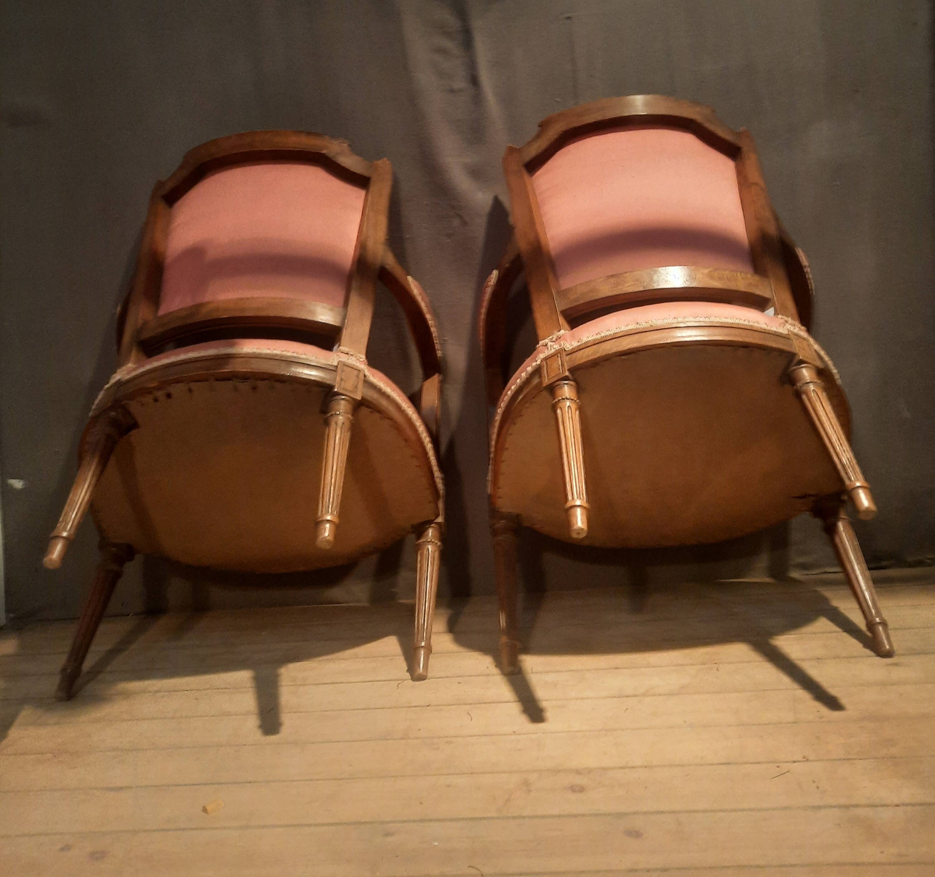 Pair of Louis XVI style armchairs