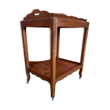 Wooden serving trolley with removable tray
