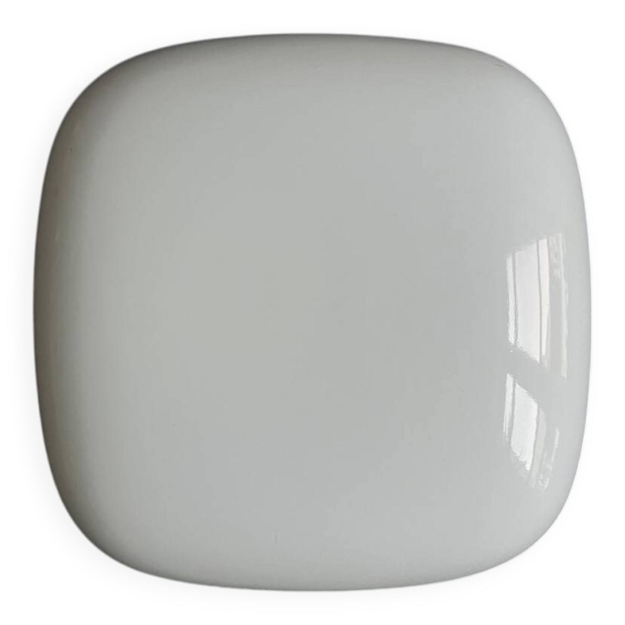 Square opaline ceiling light fixture.