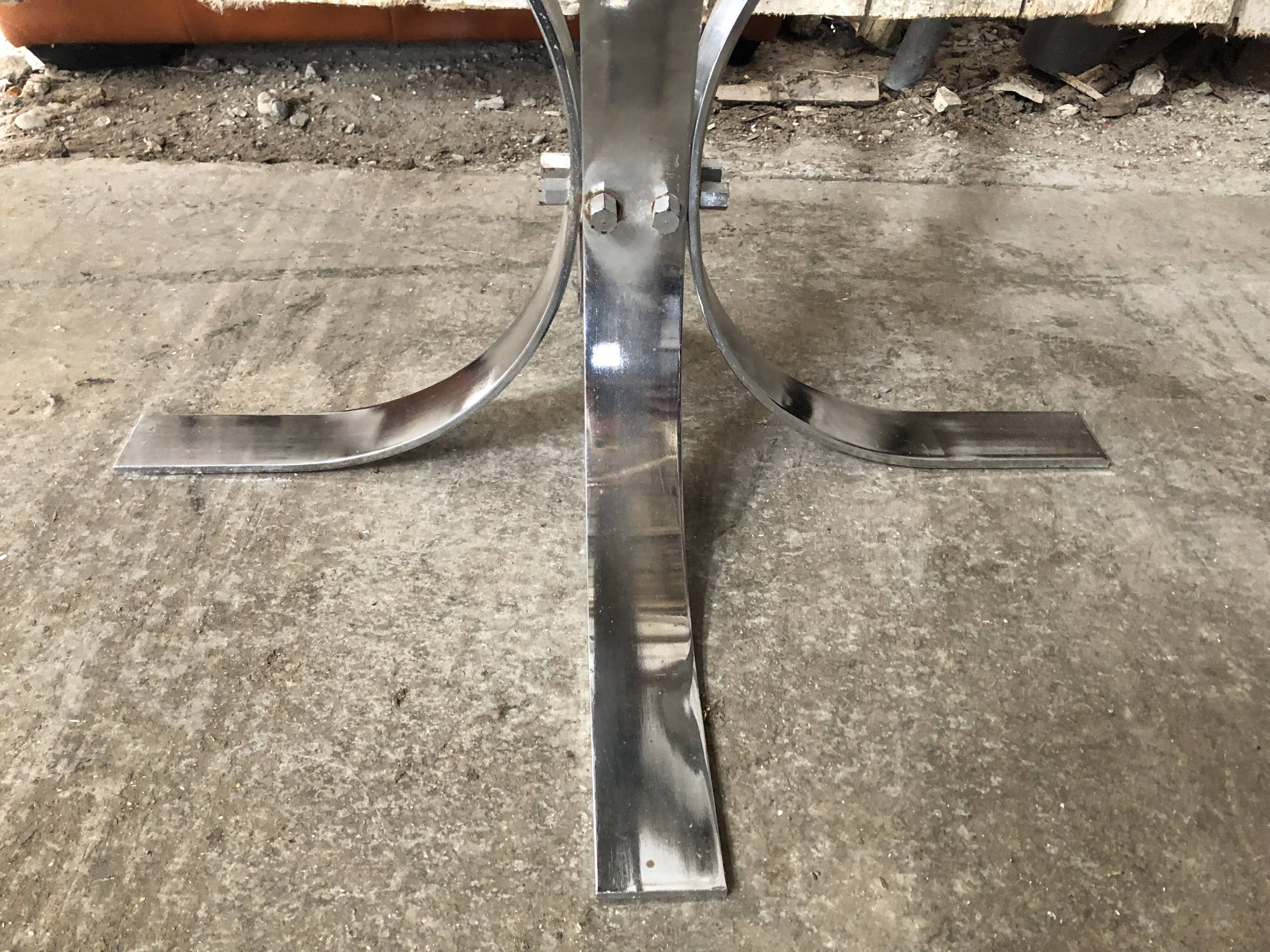 Old coffee table design chrome foot curved