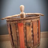 Wooden rattan basket