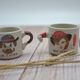 Duo of vintage cups I love you Me too