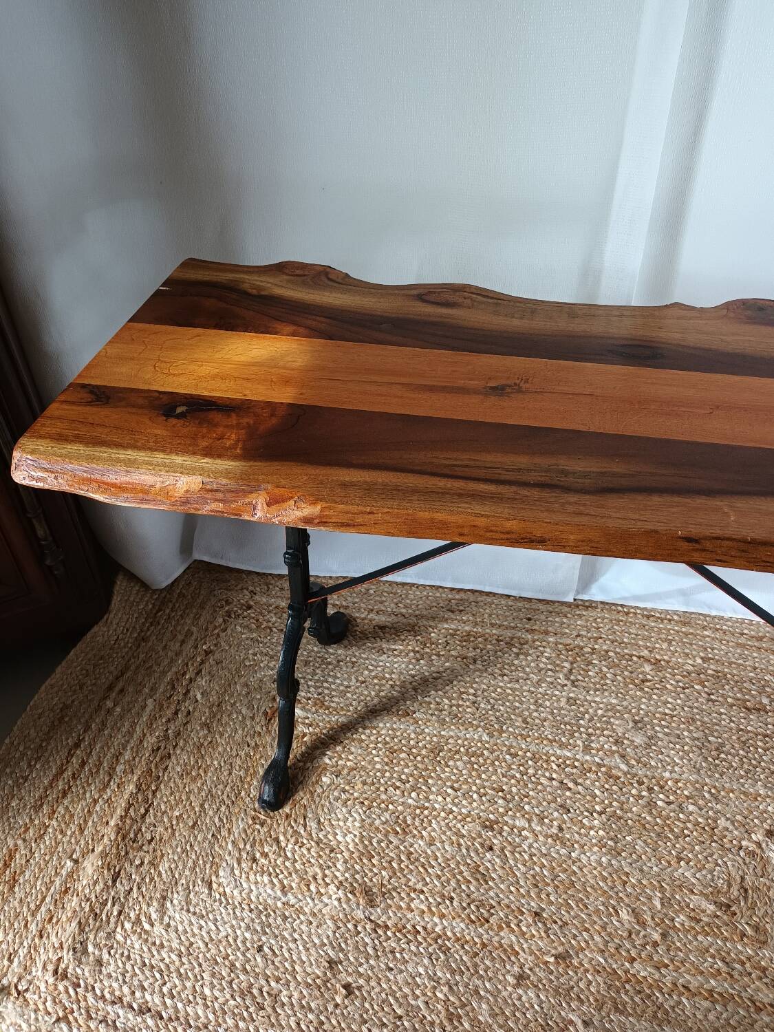 Brutalist walnut bistro table
