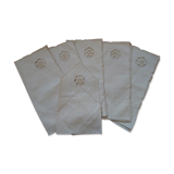 Lot de 6 serviettes brodées main