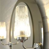 Miroir de courtoisie éclairé, miroir mural de salle de bain vintage d'Allemagne des années 1980