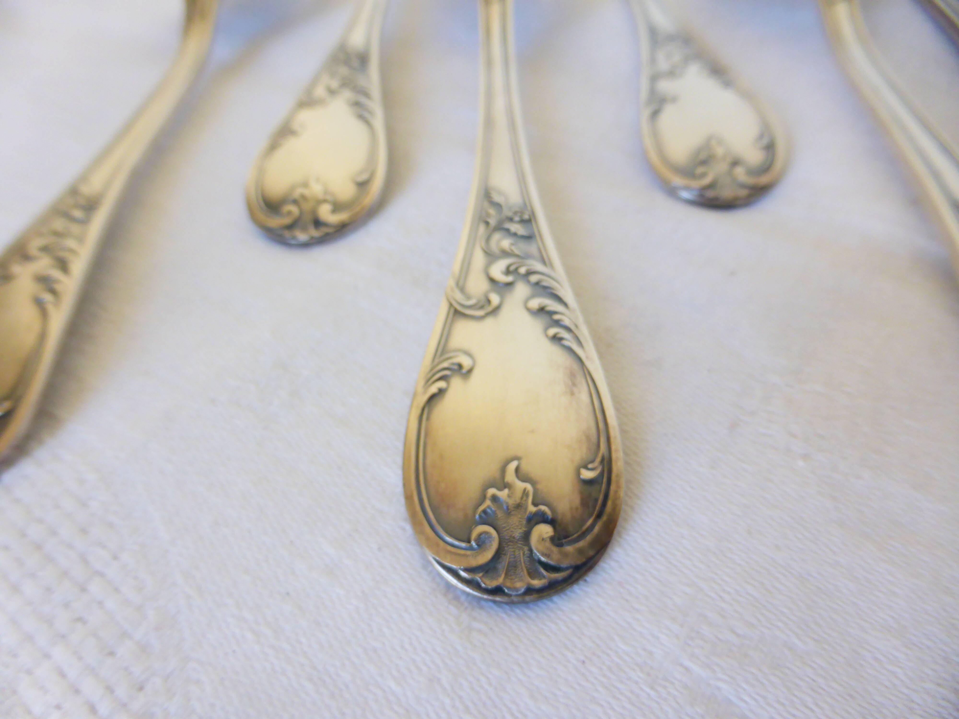 6 vintage silver metal tablespoons 2106265