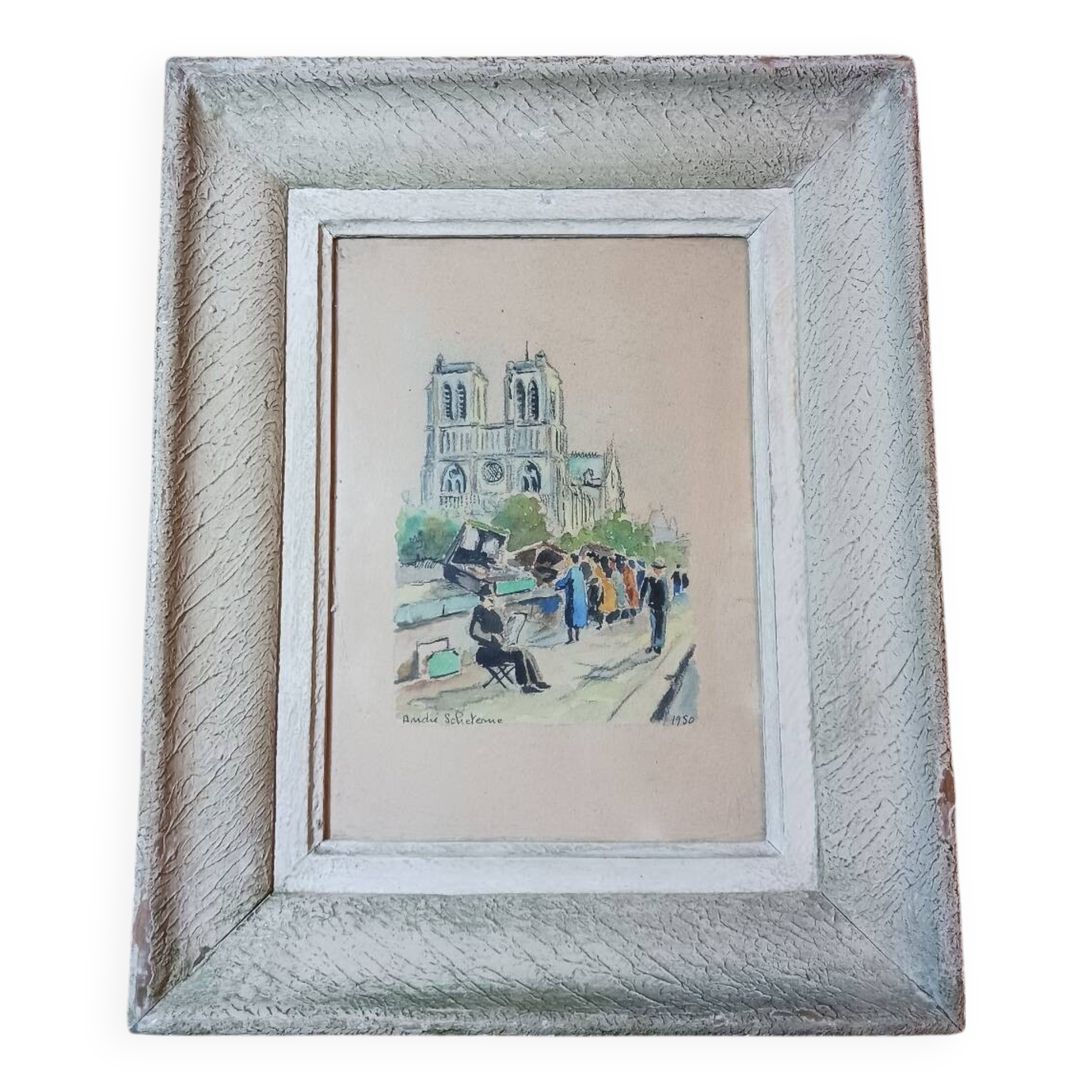 Aquarelle "Notre-Dame de Paris vue des quais "