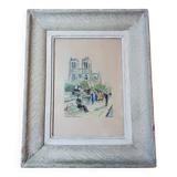 Aquarelle "Notre-Dame de Paris vue des quais "
