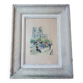 Aquarelle "Notre-Dame de Paris vue des quais "