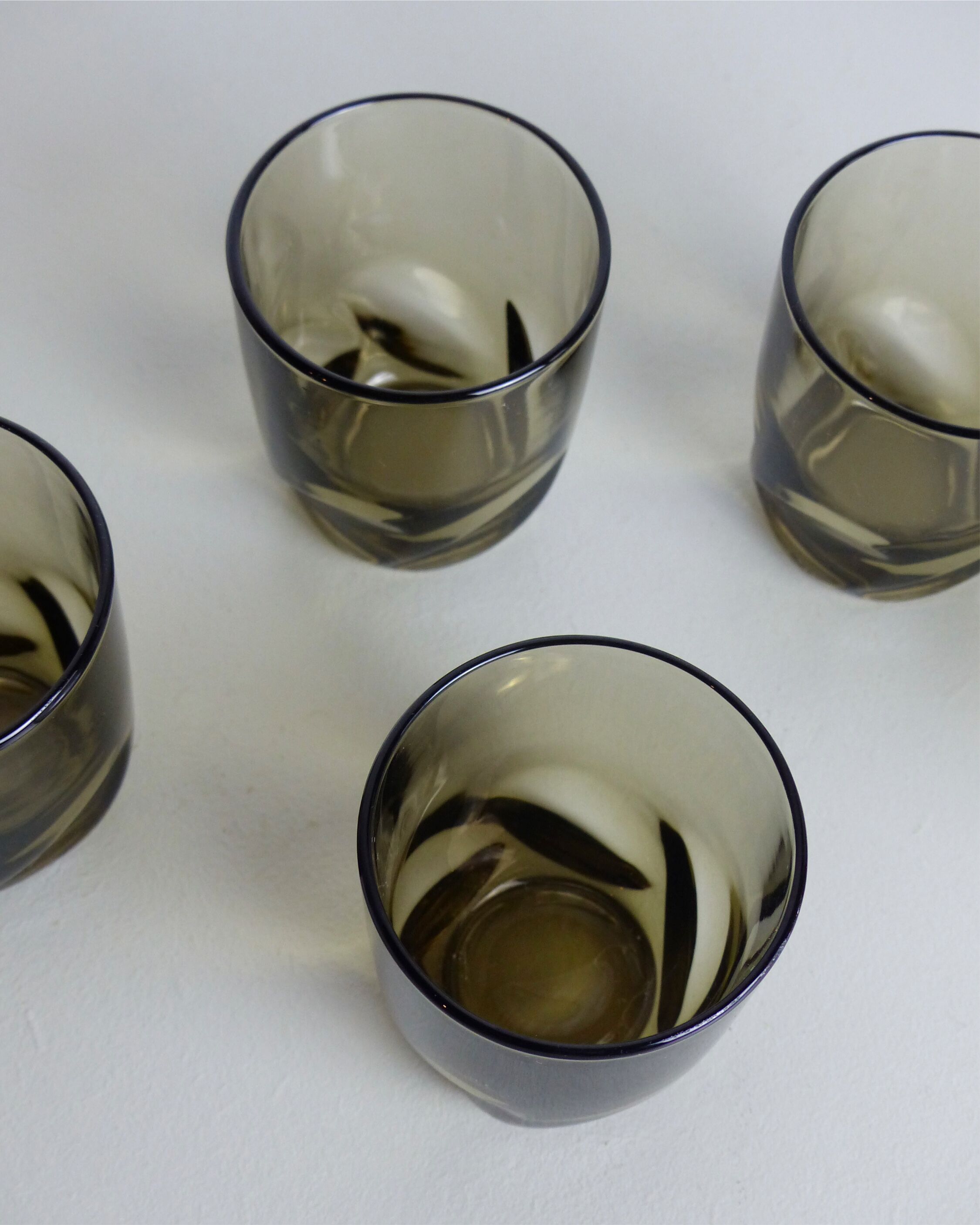 Set de 6 verres à eau en verre fumé