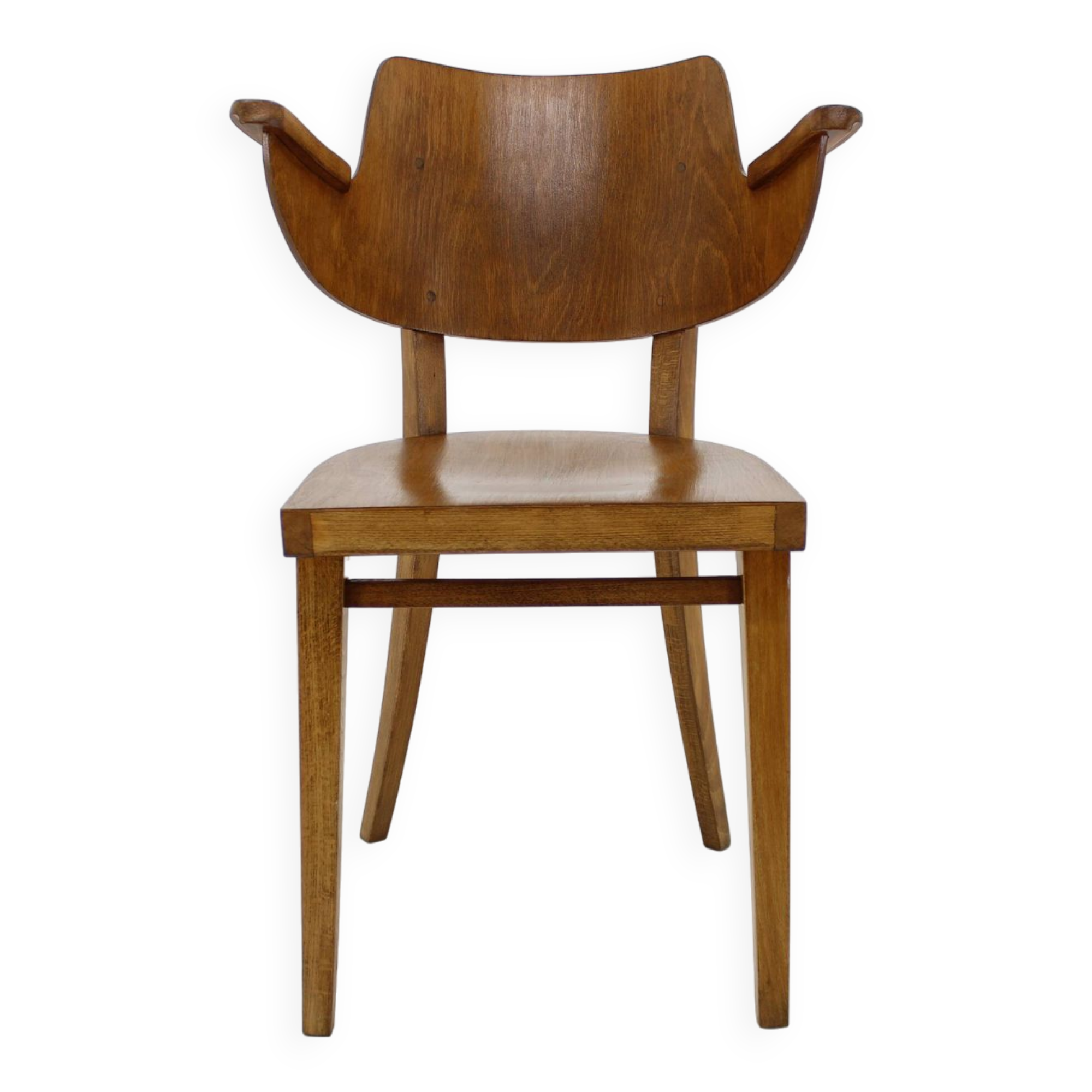 1960s Desk or Side Beech Chair by Ton, Czechoslovakia