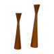 Vintage Danish teak candle holders, set of 2.