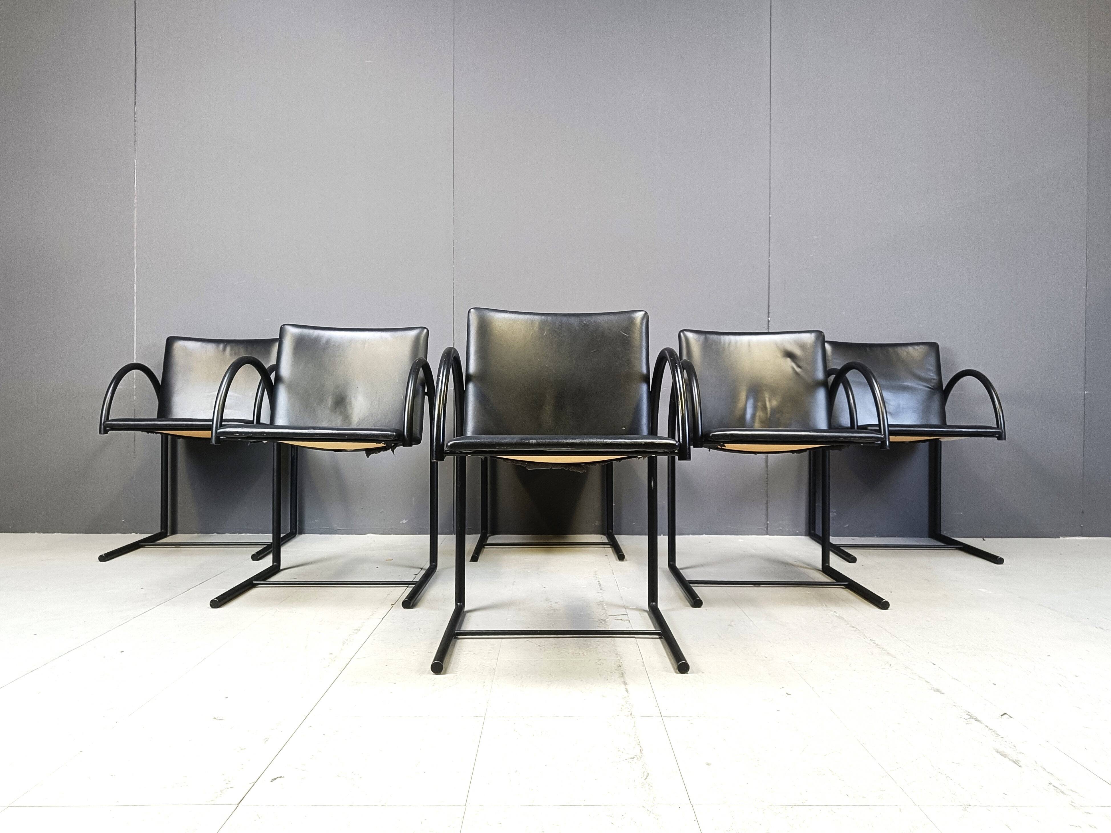 Vintage circle chairs by Metaform, 1980s, set of 6