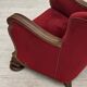 1950s, Danish relax armchair, furniture velour, carved oak wood.