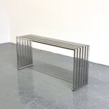 Eichholtz Carlisle console in polished stainless steel