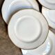 6 CBCie white and gold porcelain dinner plates