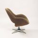 Fauteuil pivotant Space Age en mohair vert marron, années 1960