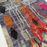 Moroccan Berber carpet boujaad purple with colorful patterns 325x200cm