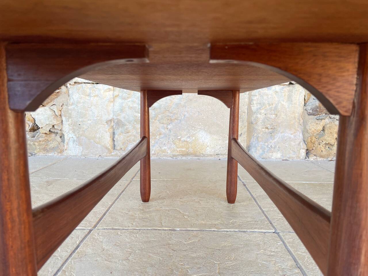 Teak coffee table in Scandinavian style, circa 1960s.